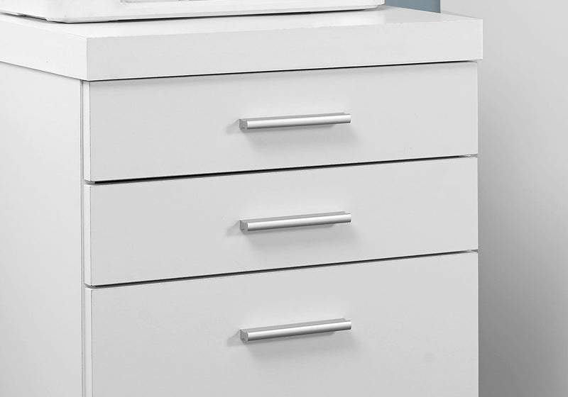 Contemporary White Mobile File Cabinet with Printer Stand 3-Drawer Office Furniture Laminate filing cabinet
