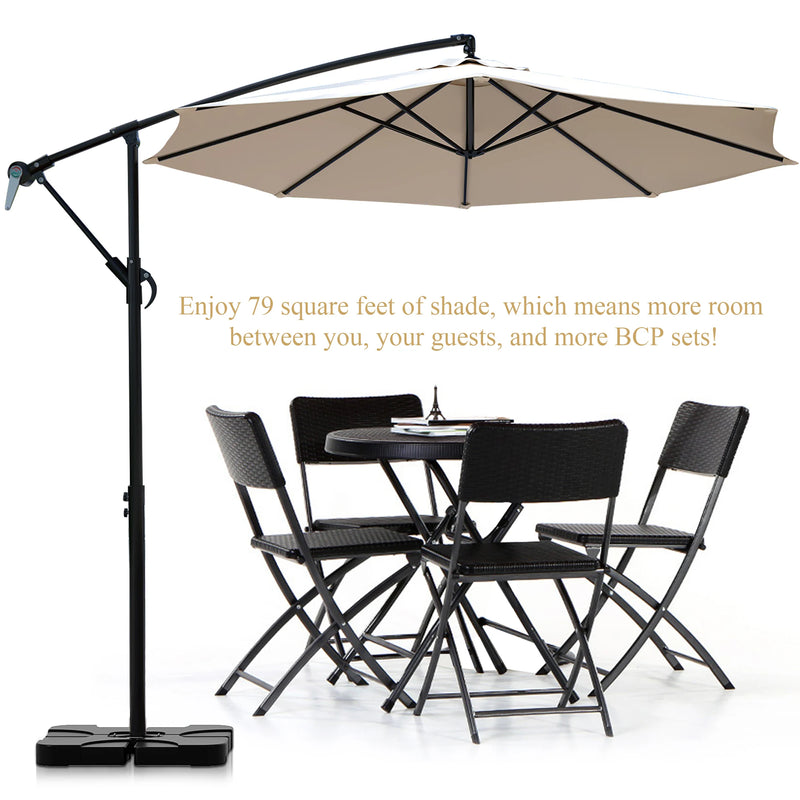 VECELO 9.8Ft Offset Patio Umbrella Offset Hanging Cantilever Patio Outdoor Market Umbrella Upf50+ Uv Protection