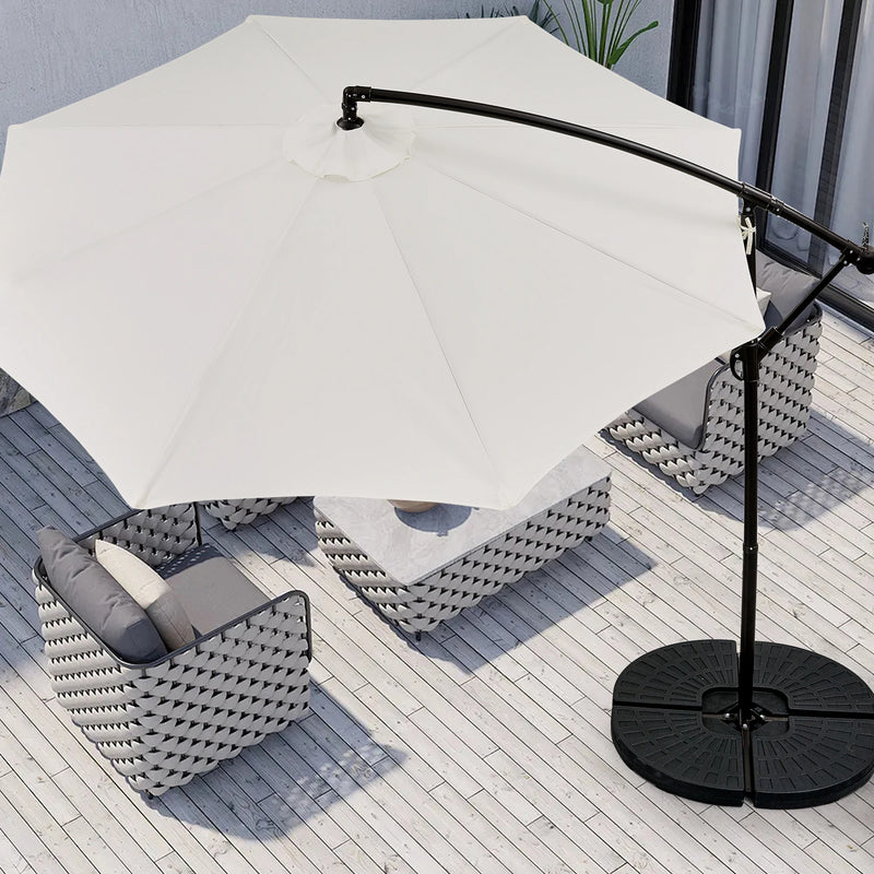 VECELO 9.8Ft Offset Patio Umbrella Offset Hanging Cantilever Patio Outdoor Market Umbrella Upf50+ Uv Protection