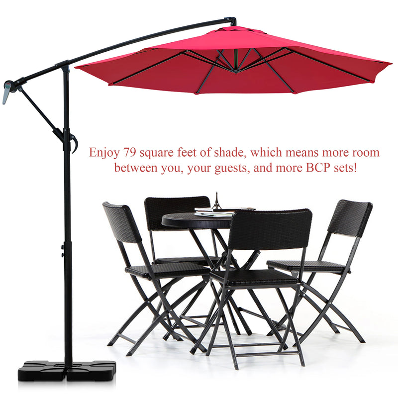 VECELO 9.8Ft Offset Patio Umbrella Offset Hanging Cantilever Patio Outdoor Market Umbrella Upf50+ Uv Protection
