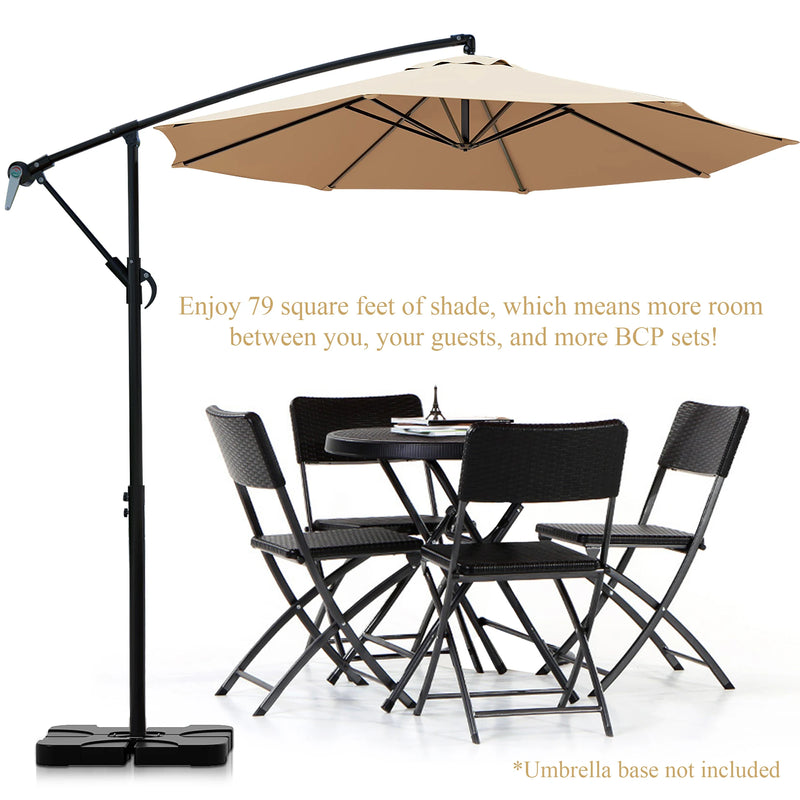 VECELO 9.8Ft Offset Patio Umbrella Offset Hanging Cantilever Patio Outdoor Market Umbrella Upf50+ Uv Protection