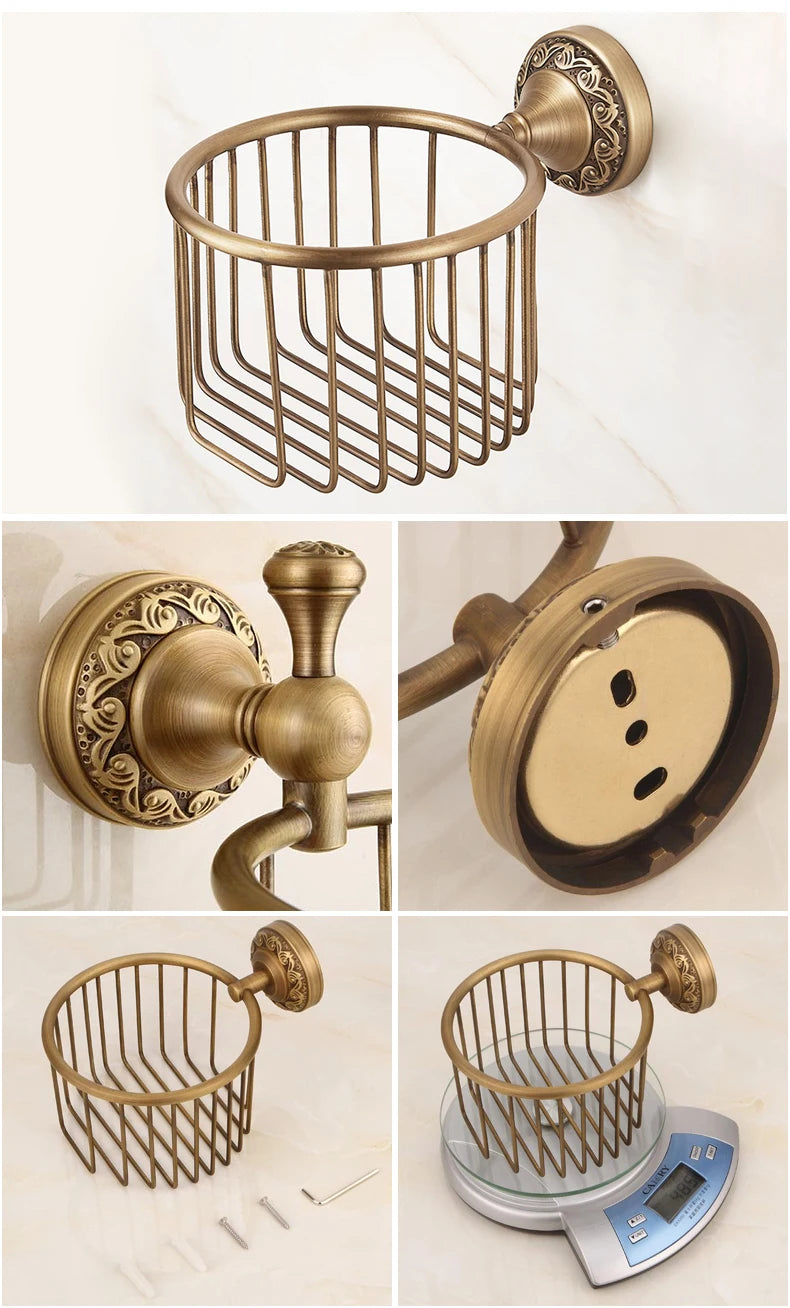 Bathroom Accessories Antique Bronze Towel Shelf Toilet Paper Holder Soap Holder Towel Rack Tumble Holder Antique Bronze ELF4001