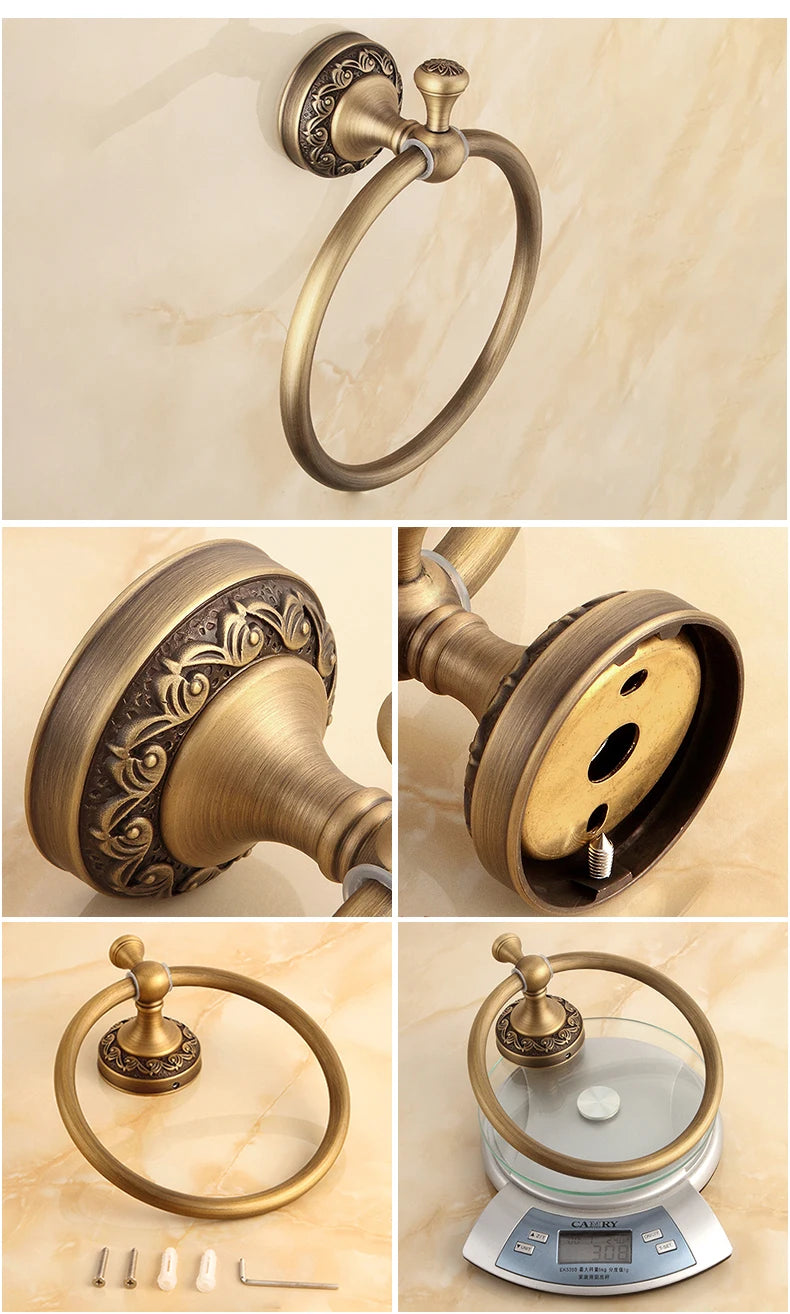 Bathroom Accessories Antique Bronze Towel Shelf Toilet Paper Holder Soap Holder Towel Rack Tumble Holder Antique Bronze ELF4001