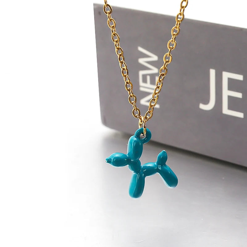 2023 New Cute Golden Balloon Dog Puppy Dangle Earrings For Women Cartoon Drop Dangle Hoop Earring Set Aesthetic Ear Jewelry