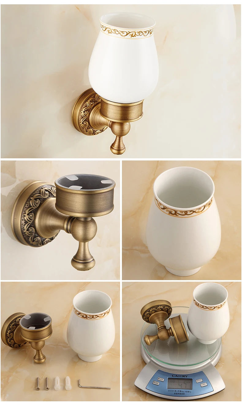 Bathroom Accessories Antique Bronze Towel Shelf Toilet Paper Holder Soap Holder Towel Rack Tumble Holder Antique Bronze ELF4001