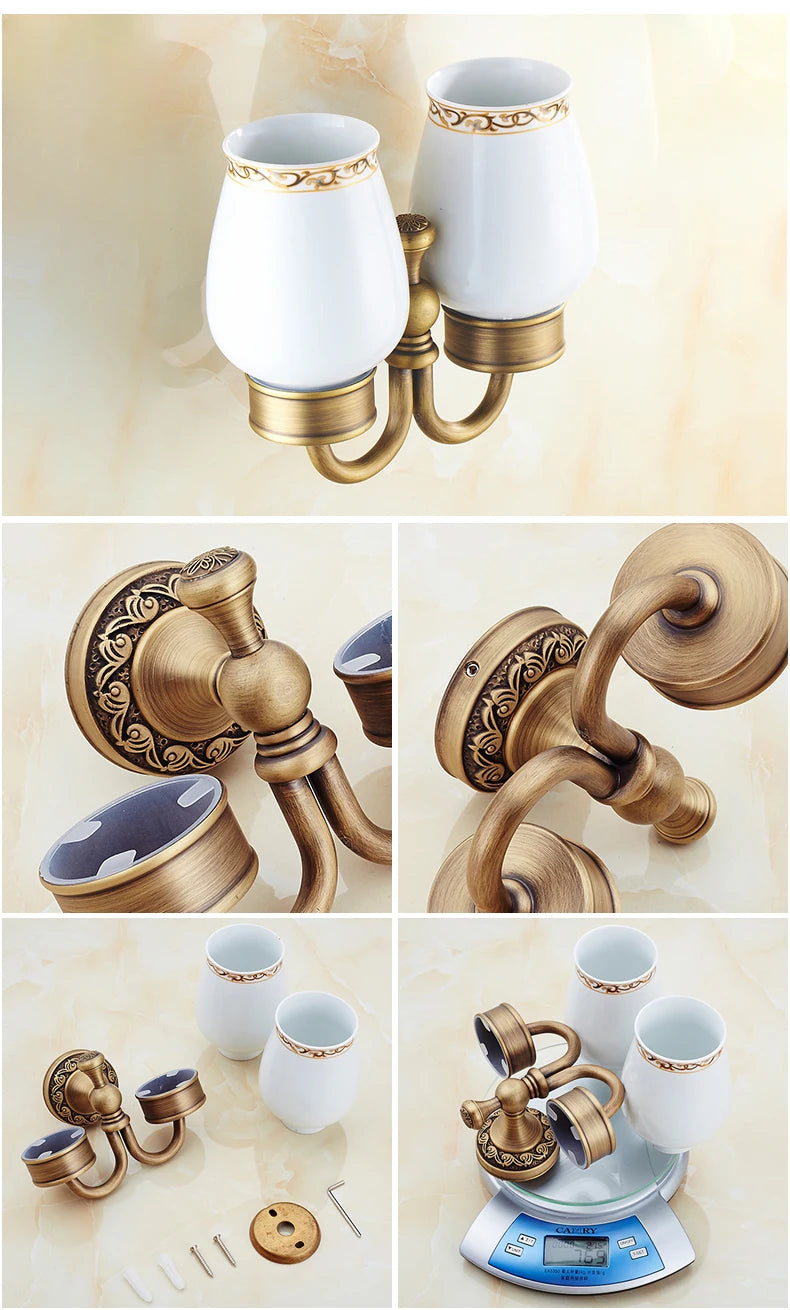 Bathroom Accessories Antique Bronze Towel Shelf Toilet Paper Holder Soap Holder Towel Rack Tumble Holder Antique Bronze ELF4001