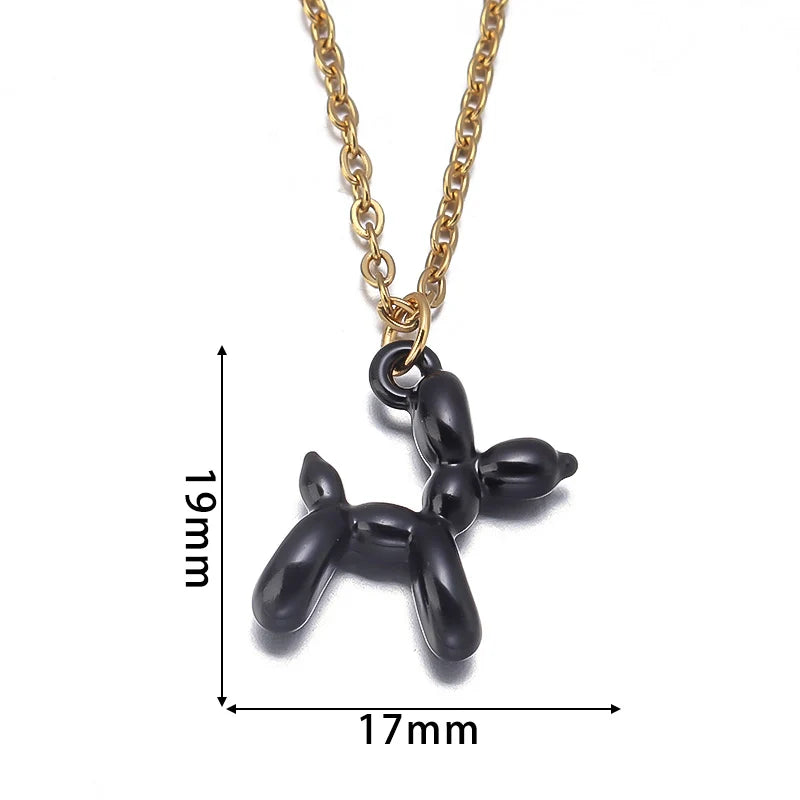 2023 New Cute Golden Balloon Dog Puppy Dangle Earrings For Women Cartoon Drop Dangle Hoop Earring Set Aesthetic Ear Jewelry