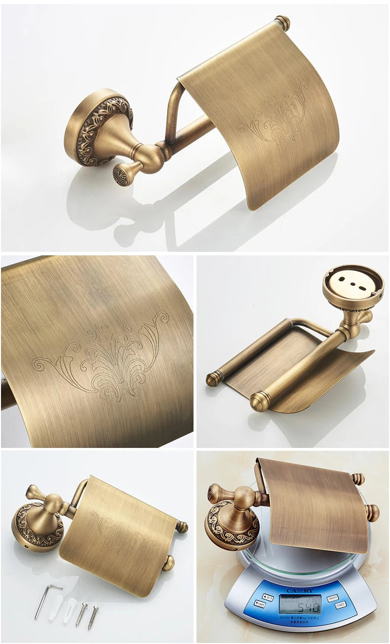 Bathroom Accessories Antique Bronze Towel Shelf Toilet Paper Holder Soap Holder Towel Rack Tumble Holder Antique Bronze ELF4001