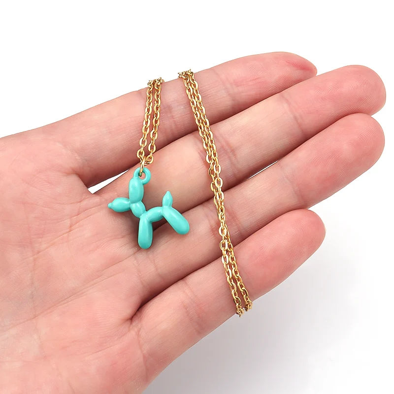 2023 New Cute Golden Balloon Dog Puppy Dangle Earrings For Women Cartoon Drop Dangle Hoop Earring Set Aesthetic Ear Jewelry
