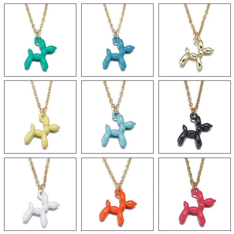 2023 New Cute Golden Balloon Dog Puppy Dangle Earrings For Women Cartoon Drop Dangle Hoop Earring Set Aesthetic Ear Jewelry