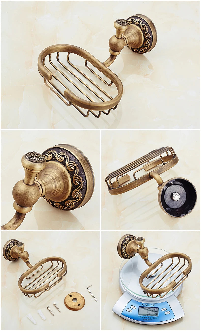 Bathroom Accessories Antique Bronze Towel Shelf Toilet Paper Holder Soap Holder Towel Rack Tumble Holder Antique Bronze ELF4001