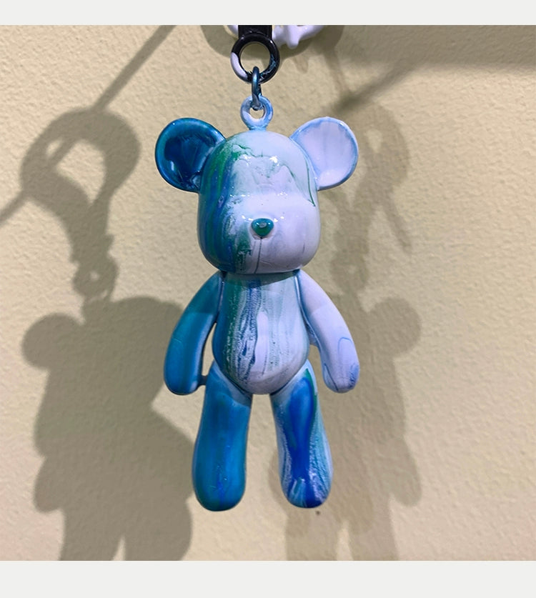 Fluid Bear Handmade DIY Keychain Fluid Rabbit Dragon Violent Bear Key Chain Small Pendant Mother's Day Event Gift