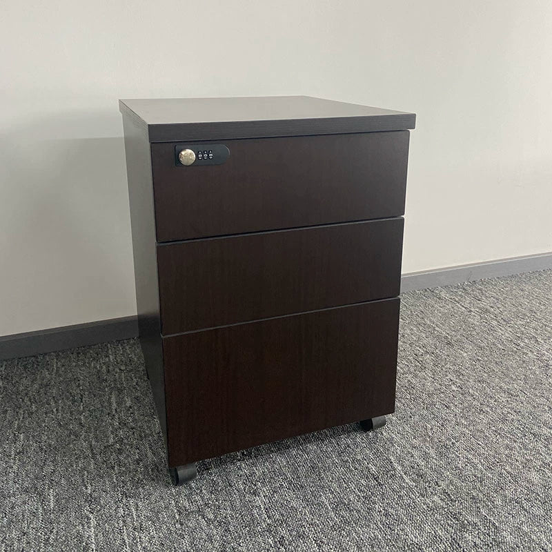 Solid Wood Simplicity Modern White Activity with Lock Small Mobile Cabinet