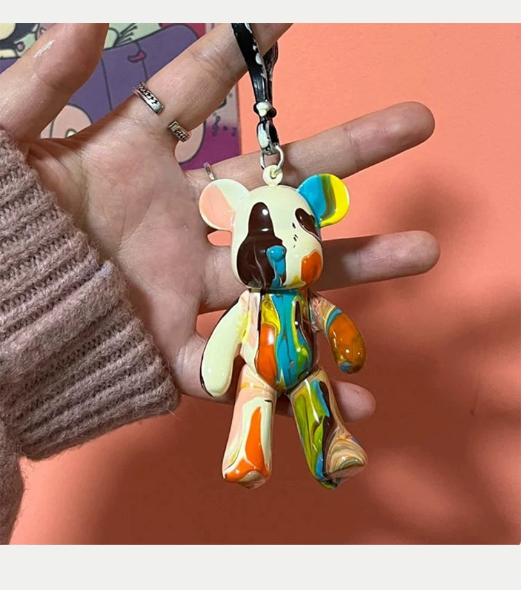 Fluid Bear Handmade DIY Keychain Fluid Rabbit Dragon Violent Bear Key Chain Small Pendant Mother's Day Event Gift