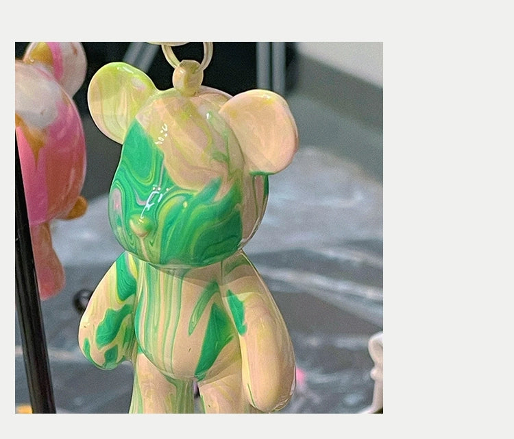 Fluid Bear Handmade DIY Keychain Fluid Rabbit Dragon Violent Bear Key Chain Small Pendant Mother's Day Event Gift