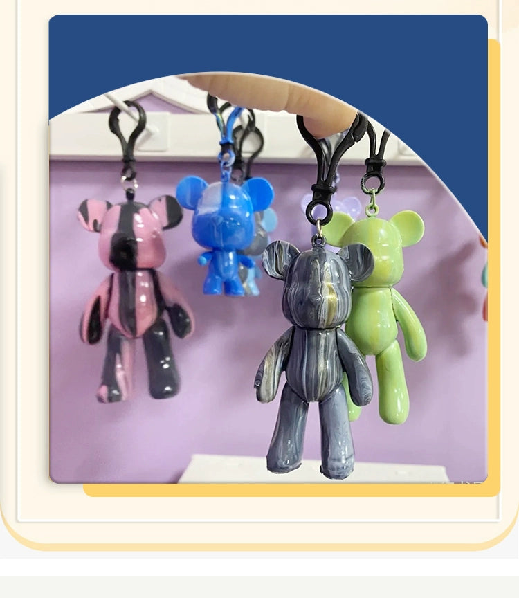 Fluid Bear Handmade DIY Keychain Fluid Rabbit Dragon Violent Bear Key Chain Small Pendant Mother's Day Event Gift