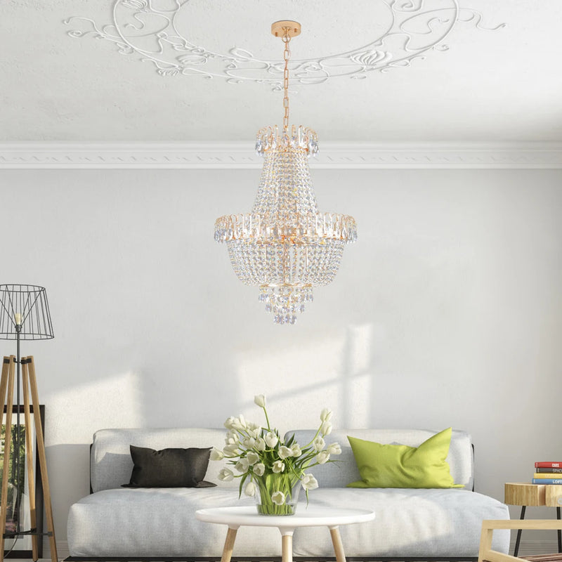 Modern Gold Crystal Chandelier - Elegant Ceiling Light for Home Décor Arrival 5-10 days
