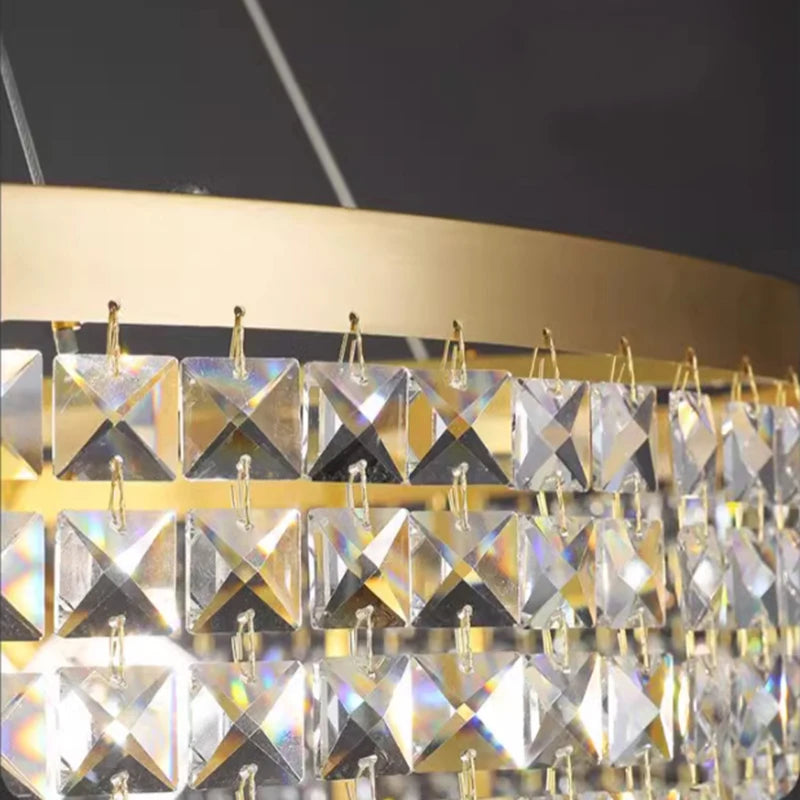 Luxury Crystal Brushes Chrome Gold Ceiling Chandeliers Hanging Lamps Lamp Gloss Home Decor Oval For Dining Table Arrival 8-12 days