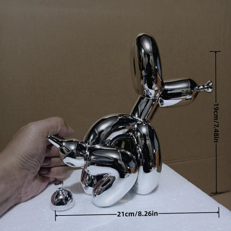 Resin balloon poop dog sculpture decoration Creative living room bedroom wine cabinet cartoon animal simple modern decorative so