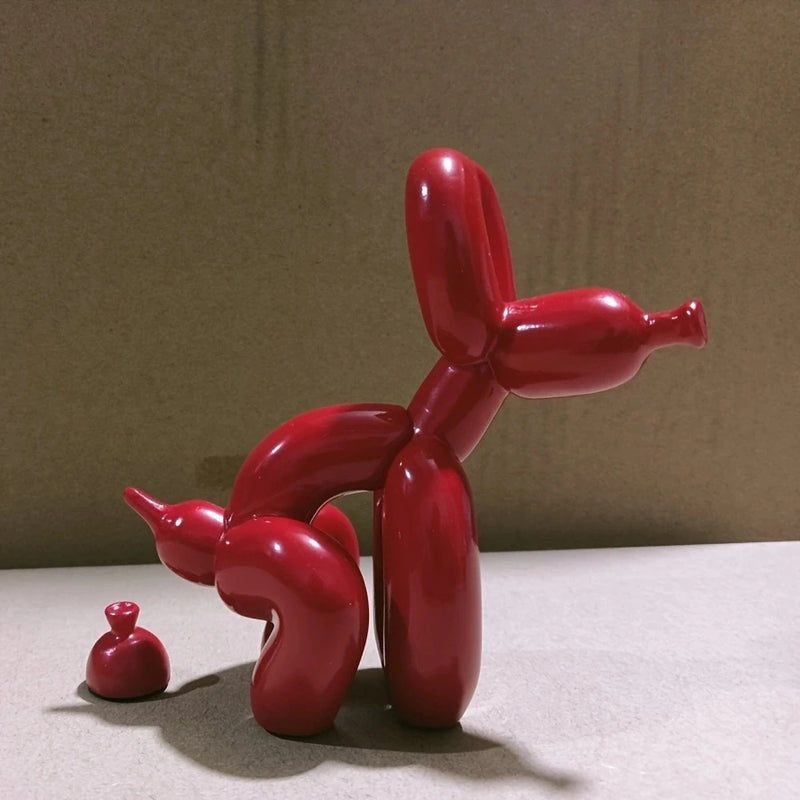 Resin balloon poop dog sculpture decoration Creative living room bedroom wine cabinet cartoon animal simple modern decorative so