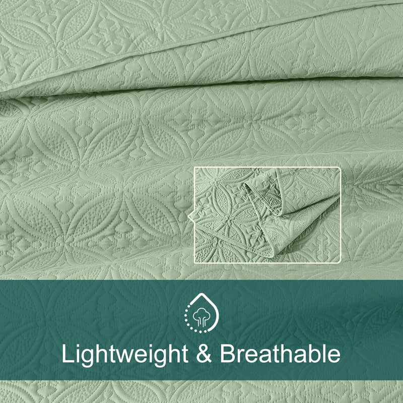 All Season Quilt Set in Classic Coin Design 2/3-Piece Set with 1 Quilt and Shams for Ultimate Comfort,Quilted Bedspread