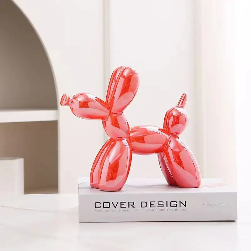 22cm Creative Balloon Dog Abstract Ceramic Ornament Sculpture Study Room Statue Home Office Accessories Decoration Gift