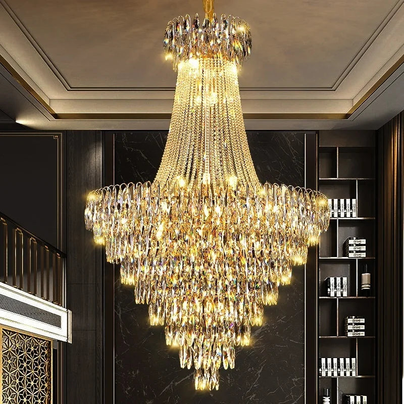Nordic Modern Crystal Chandelier Wedding Hall Villa Hotel Hall Living Room Home Decoration Ceiling Light Luxurious Pendent Lamp.this beauty will arrive 22-44 days