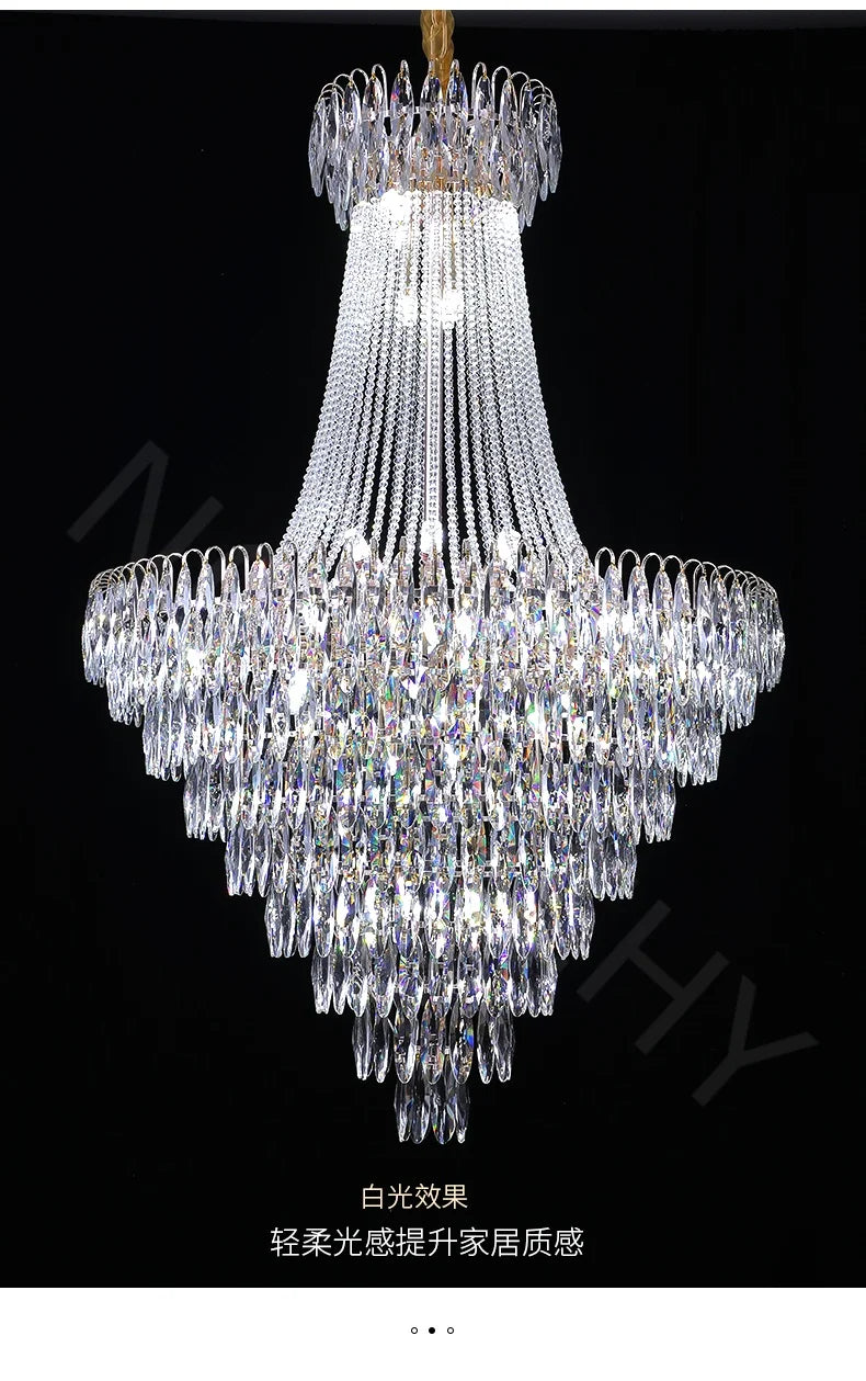 Nordic Modern Crystal Chandelier Wedding Hall Villa Hotel Hall Living Room Home Decoration Ceiling Light Luxurious Pendent Lamp.this beauty will arrive 22-44 days