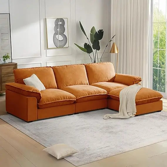 Modular Sectional Sofa Deep Seat Cloud Couch with Reversible Chaise L Shaped Couch