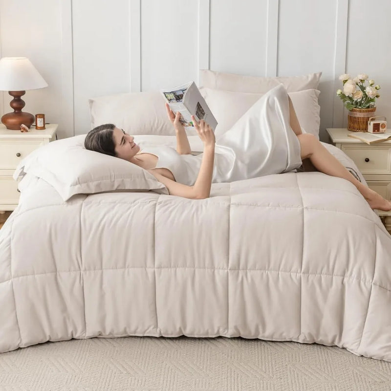 JOLLYVOGUE California King Comforter Set, Ultra-Soft Cal King Comforter Set, California King Size Comforter Set, Goose Down Alte