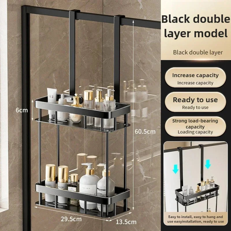 Bathroom Storage Rack Over The Door Shower Caddy Bathroom Hanging Shelf Double Layer Shower Shelf Bathroom Caddy Organizer