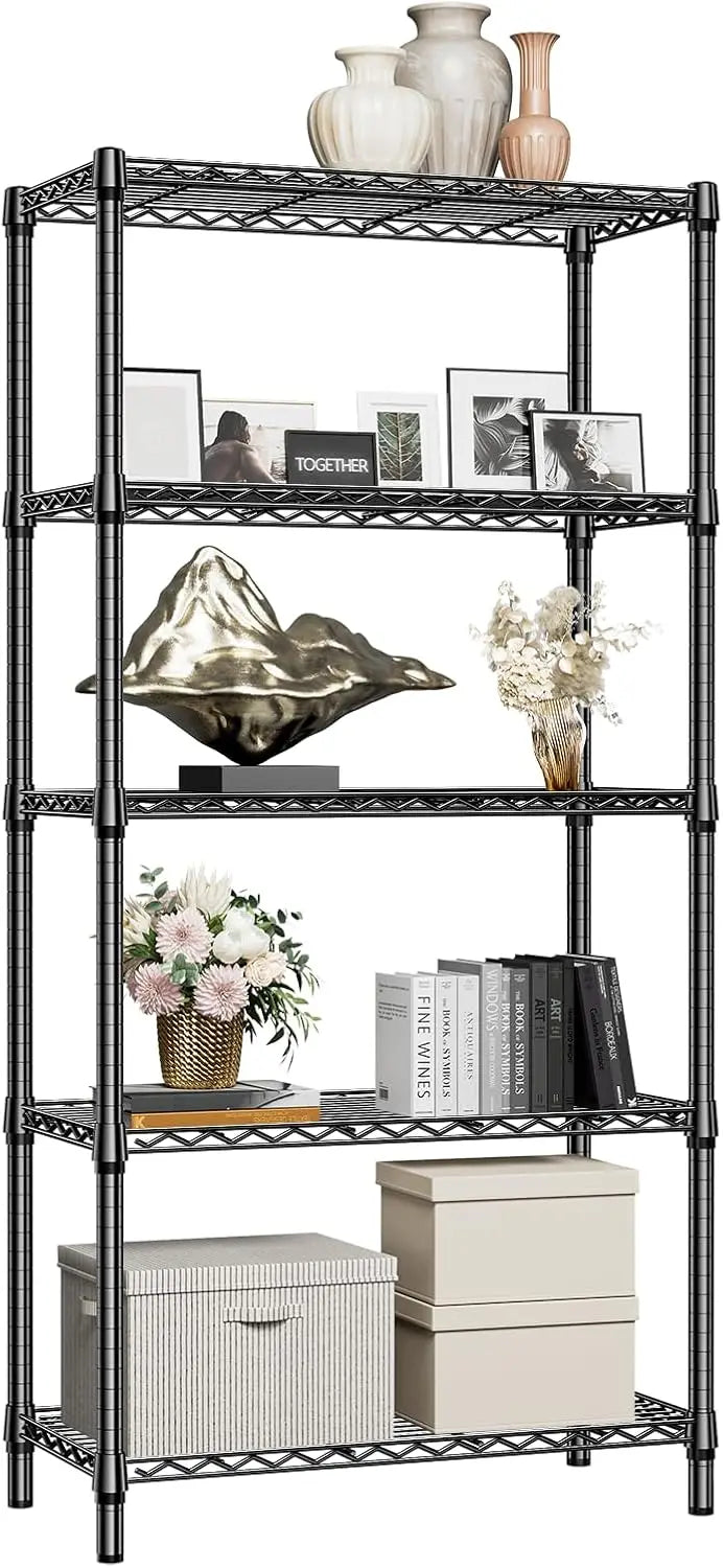 1250 Lbs 5 Tier Shelf Metal Storage Shelves Wire Rack Closet Organizers for Garage Kitchen Bathroom Laundry