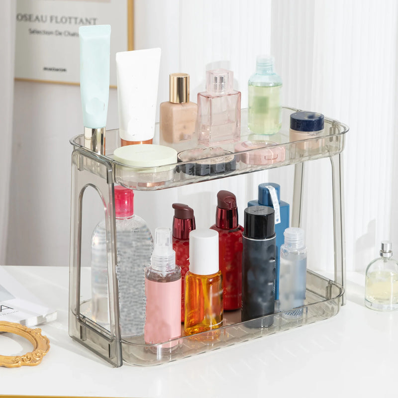 1pc Versatile Cosmetic Organizer - Transparent, Multi-Layer Storage For Makeup & Skincare, Perfect For Bathroom & Bedroom