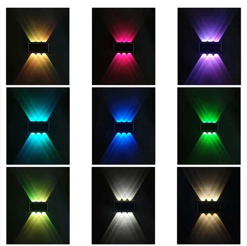 Solar LED Spotlight Outdoor Waterproof Upper Lower Lighting Porch Lights Solar Powered Streetlight for Balcony Courtyard Garden