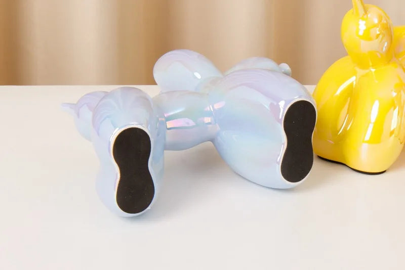 22cm Creative Balloon Dog Abstract Ceramic Ornament Sculpture Study Room Statue Home Office Accessories Decoration Gift