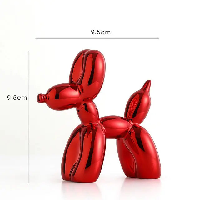 Balloon Dog Statue for Home Decoration, Resin Animal Sculpture, Doggy Poo, Standing Craft, Office Decor, Black and Gold
