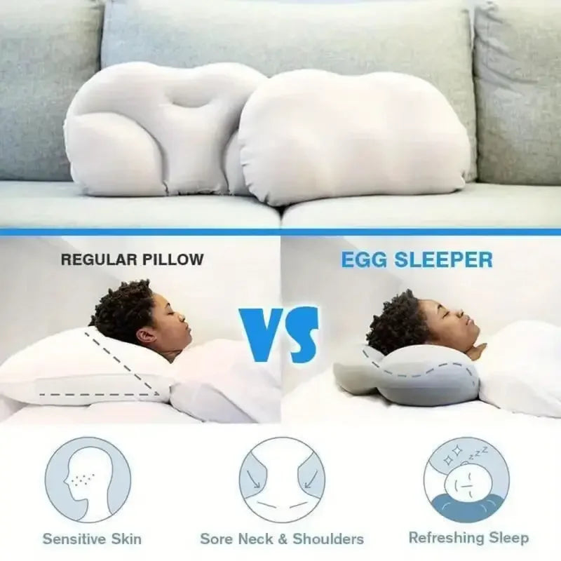 Sleep pillow, soft bed pillow micro-egg-shaped pillow, breathable cervical foam pillow, 3D all-round deep sleep pillow