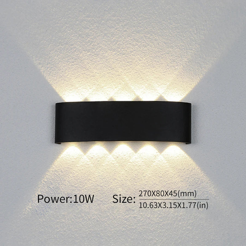 LED Wall Light Outdoor Indoor 2W 4W 6W 8W 10W AC85-265V Up Down White Black Modern Light For Home Garden Bedroom Corridor