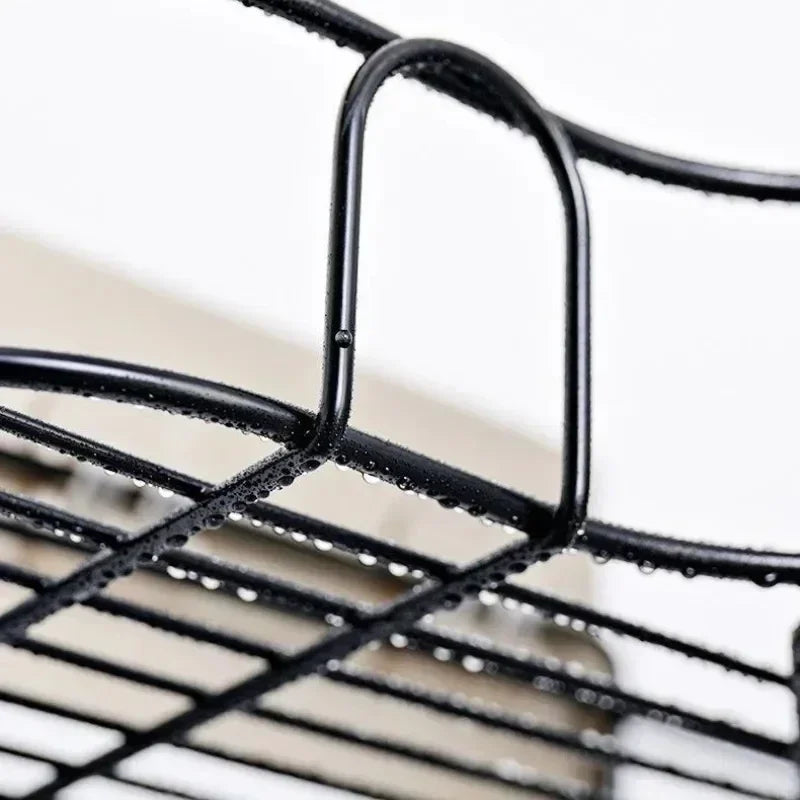 Bathroom Corner Triangle Shelf Wall Mounted Storage Shelves Shampoo Holder Cosmetic Rack Iron Shower Drain Basket Organizer