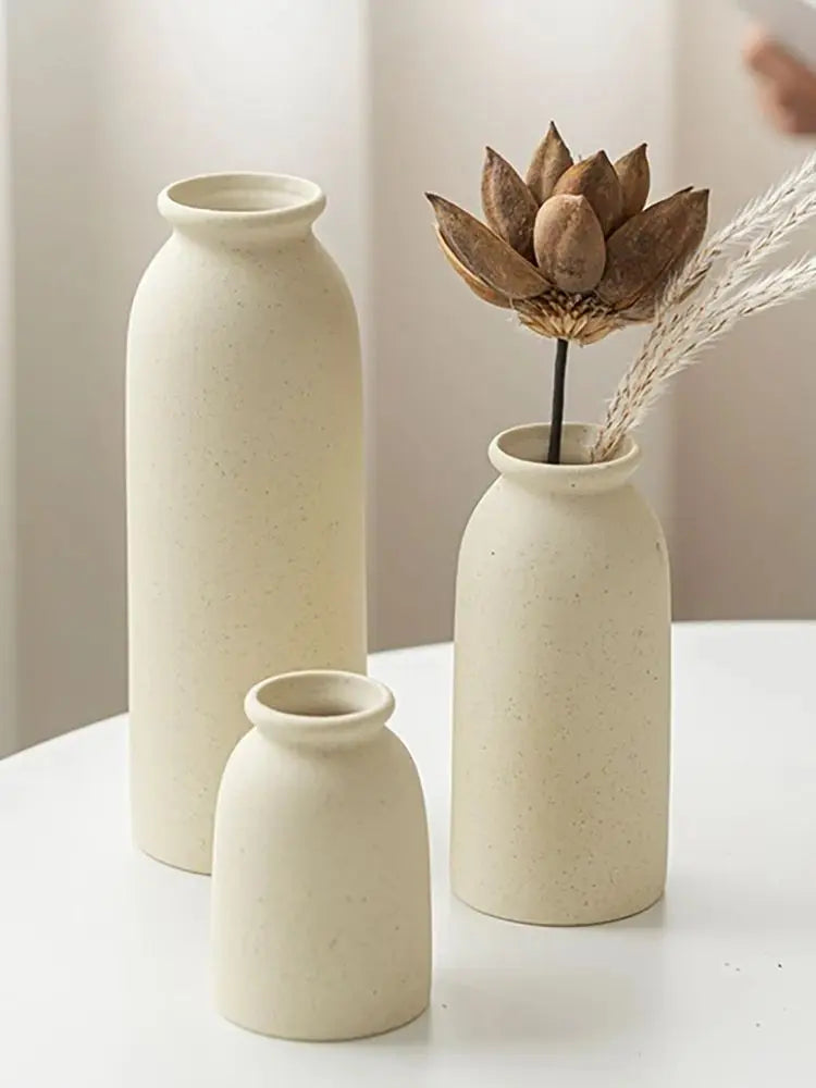 Ceramic Vase,Small Vases for Decor,Set 3 Modern Boho Vases for Flower Pampas,Fit for Living Room Desk Shelf Decor