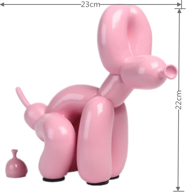 Balloon Dog Statue for Home Decoration, Resin Animal Sculpture, Doggy Poo, Standing Craft, Office Decor, Black and Gold