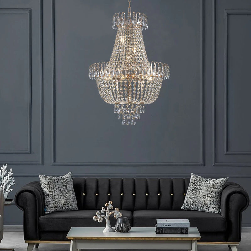 Modern Gold Crystal Chandelier - Elegant Ceiling Light for Home Décor Arrival 5-10 days