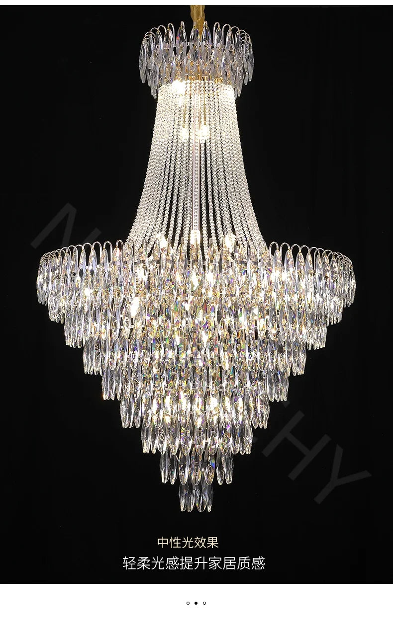 Nordic Modern Crystal Chandelier Wedding Hall Villa Hotel Hall Living Room Home Decoration Ceiling Light Luxurious Pendent Lamp.this beauty will arrive 22-44 days