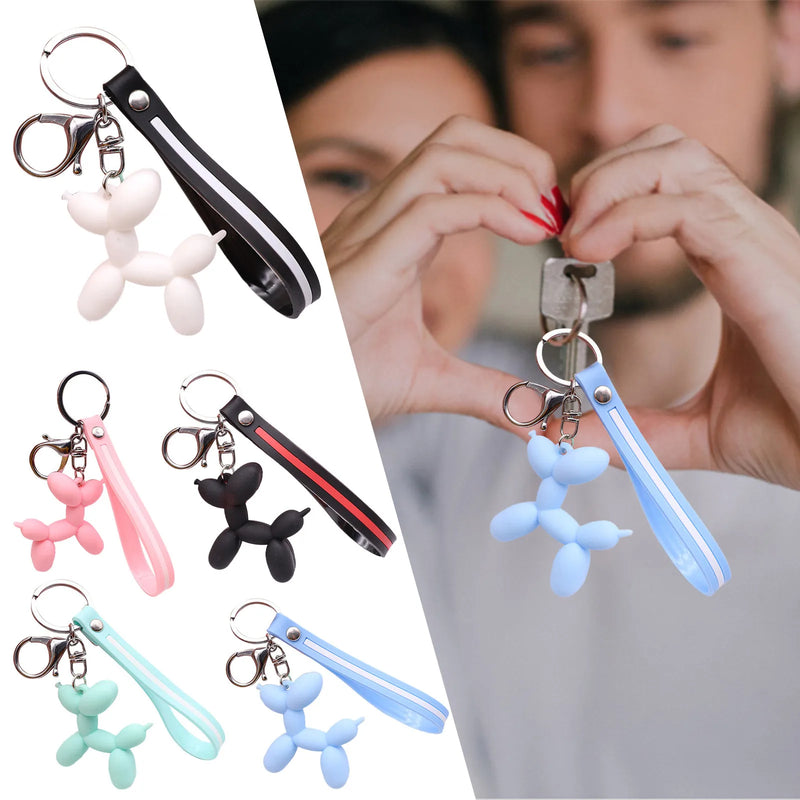 Cute Bag Purse Ornaments Creative Balloon Dog Cute Dog Keychain Custom Pvc Cartoon Keyring 3d Soft Silicone Key Chain брелки