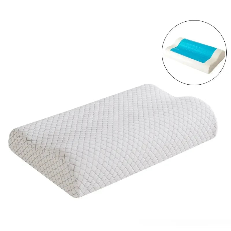 Gel Pillow Orthopedic Memory Foam Pillow 60x40cm Soft Summer Ice-cool Slow Rebound Sleep BedPillow With Pillowcase Health Care