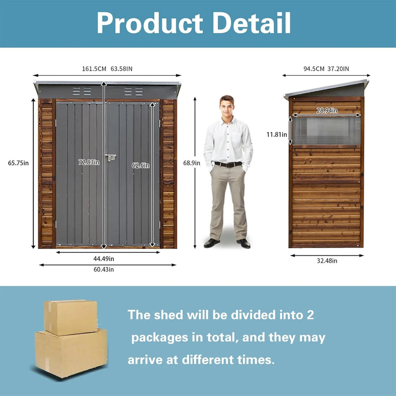 8x8 FT Wood Outdoor Storage Sheds Utility and Tool Garden Shed, Waterproof Storage Shed Large with Doors 8' x 8' Storage Shed