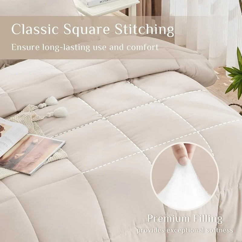 JOLLYVOGUE California King Comforter Set, Ultra-Soft Cal King Comforter Set, California King Size Comforter Set, Goose Down Alte