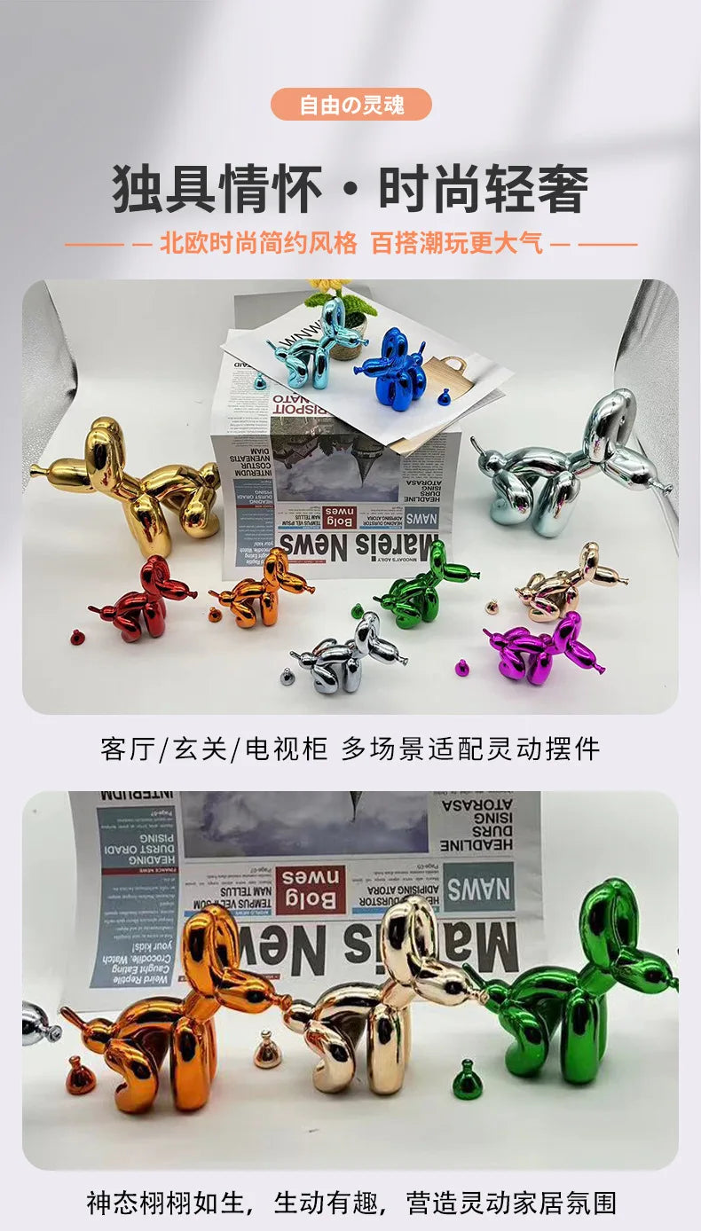 Poop Dog Balloon DogS Ornament Home Decoration Room Trendy Play Resin Electroplating Crafts New Product Desk Accessories