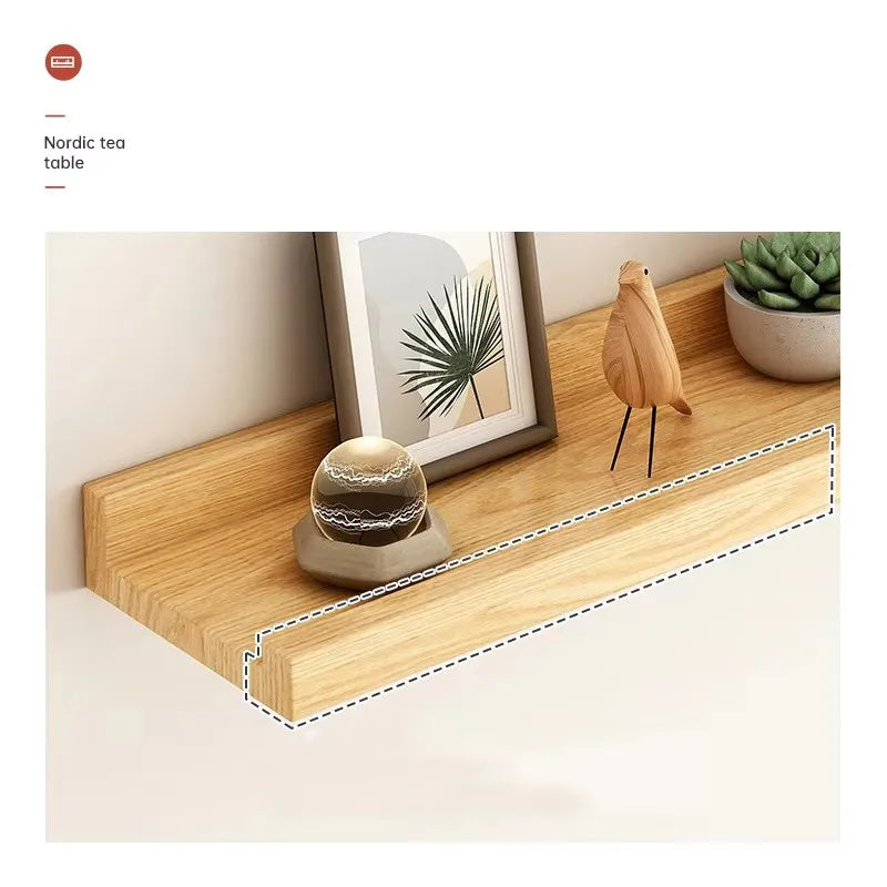 Wooden Floating Shelf Wall Mounted U-shaped Shelf Display Stand For Living Room Bathroom Kitchen Organizer Storage Rack