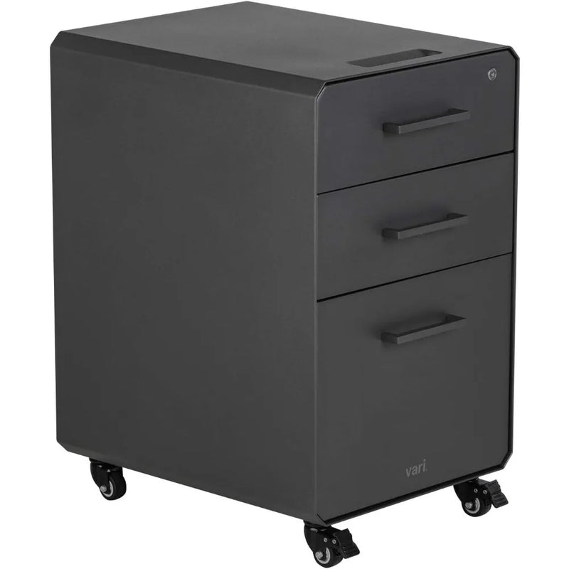 Three Drawer File Cabinet - Mobile Filing Cabinet for Home or Office - Hanging File Storage - Lockable Drawers with Heavy-Duty